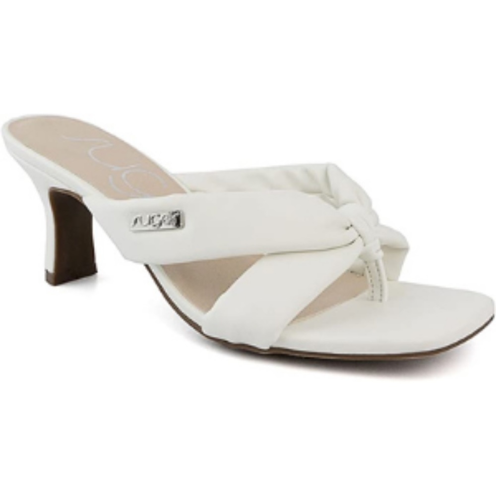 Sugar Women's Block Heel Thong Sandal - Slip-On High Heel Cushioned Sandals